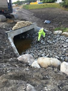 Work on a box culvert