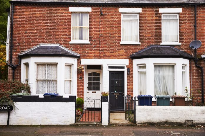 OXFORD/ UK- OCTOBER 26 2016: Exterior Of Victorian Terraced Houses In Oxford housing crisis