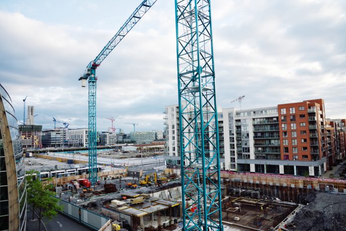 Construction Site in Dublin Ireland Irish builders, construction industry, UK import,