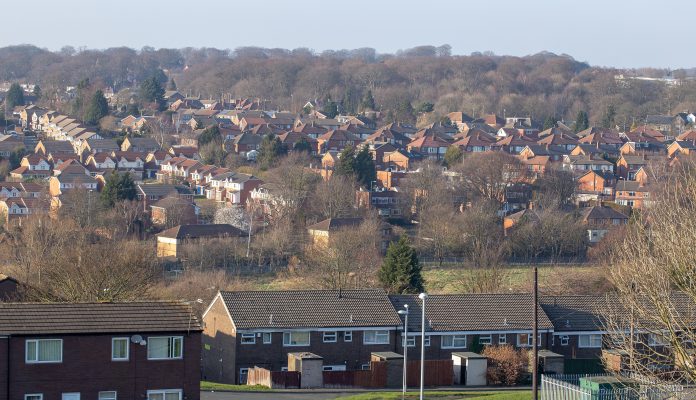 Typical housing estate in UK on a sunny day local authorities, housebuilding, RTPI,