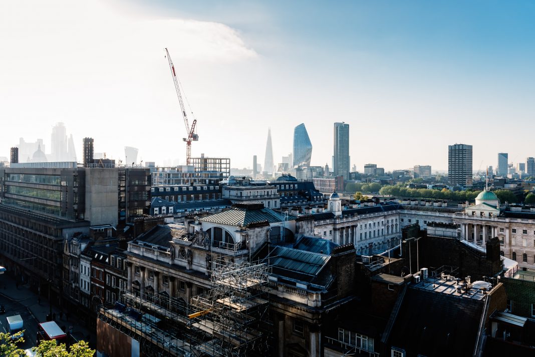Cityscape of the City of London in the morning brexit, construction industry, immigration,