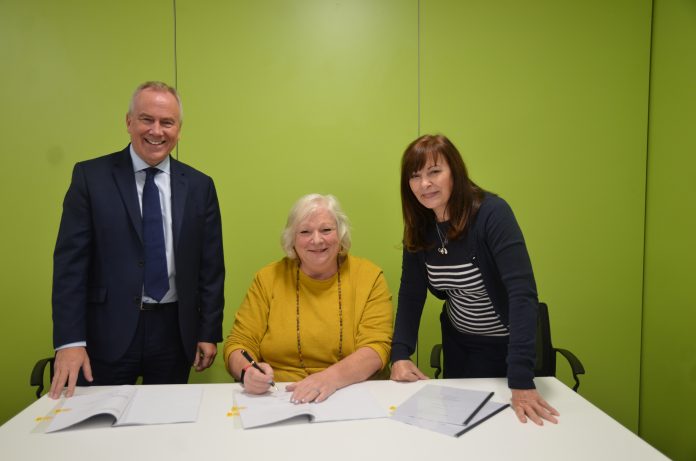 Wates Sandwell Aquatics Centre L-R Paul Chandler Wates Construction MD Sandwell Aquatics Centre,