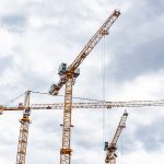 Construction tower cranes.