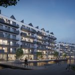 Tree topping out ceremony held at modular homes in Manchester