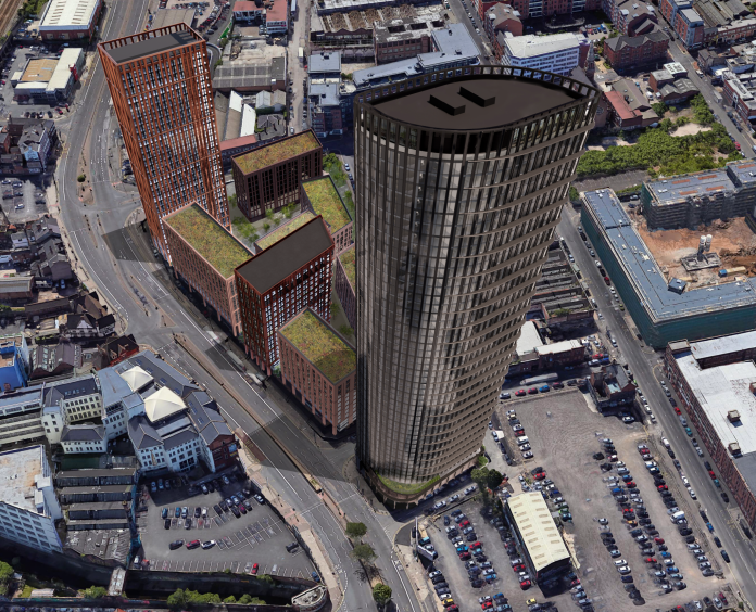 residential tower in Birmingham, Glancy Nicholls Architects,