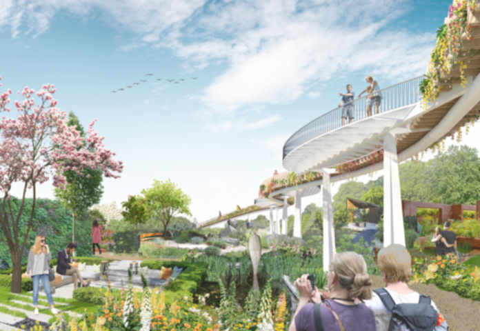 social distancing measures, elevated walkway,