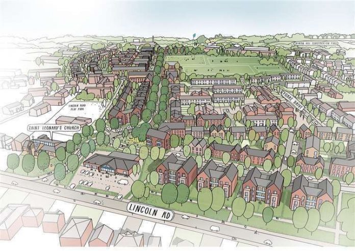 Artist’s impression - view from Lincoln Road regeneration scheme in Newark
