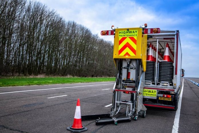 automated cone laying vehicle,