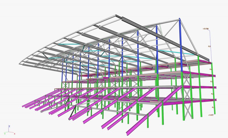 structural analysis software, national football stadium at windsor park,