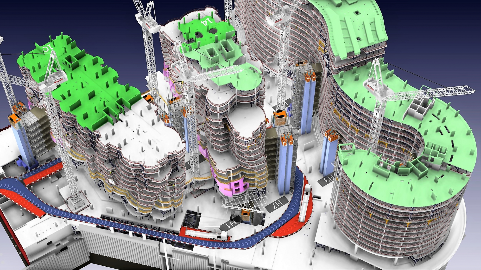 4D visualisation of the building process