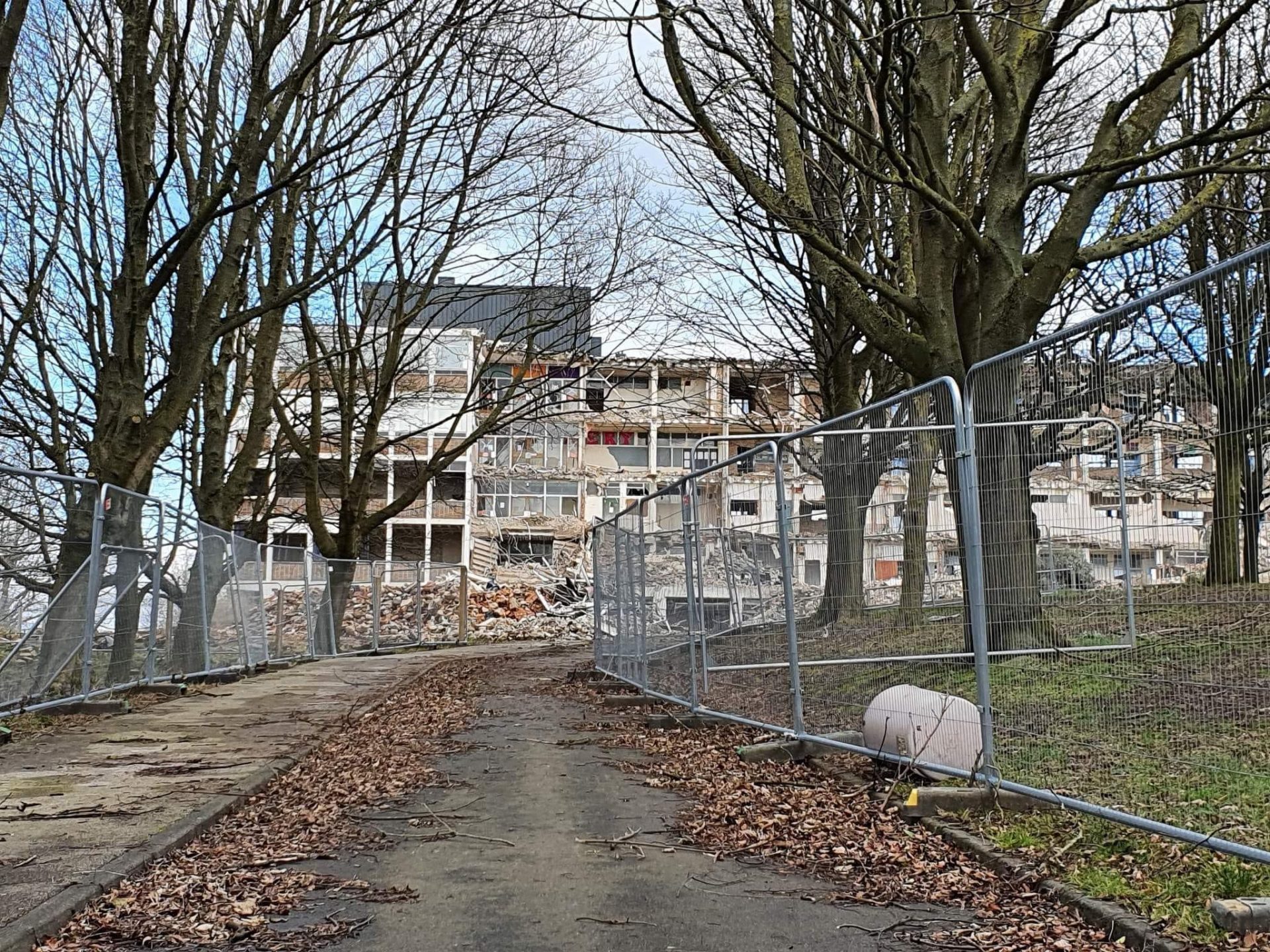 Leeds Benton Park School demolition underway