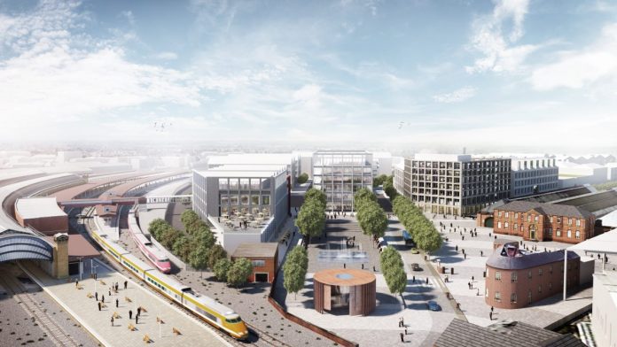 16172_Cam_Station-View The planned infrastructure works at York Central will create a mixed use neighbourhood with residential, commercial and green spaces.