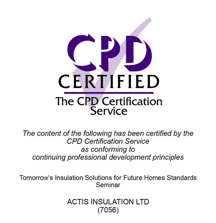 CPD certification fo actis future homes standards module