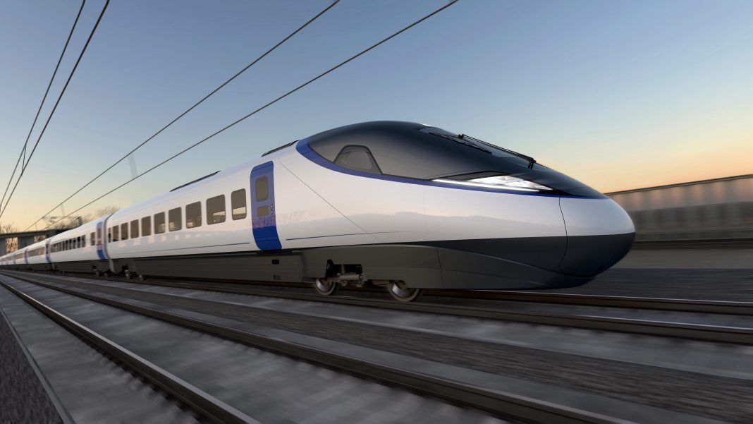 Early visualisation of an HS2 train digitising HS2 construction workflows