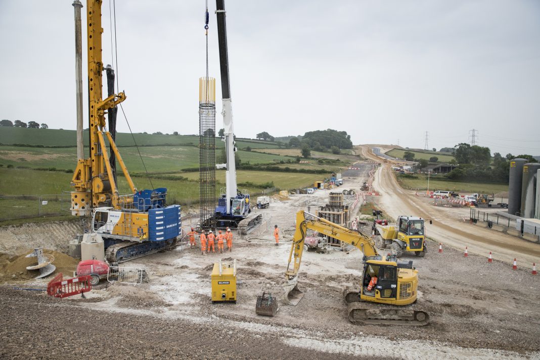 Bored Piling Works at Wendover Dean Viaduct, June 2022 Wendover Dean Viaduct foundations