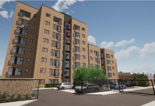 CGI Image of a new social housing scheme in Manchester by Caddick Construction.