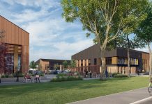 The new R&D scheme at Milton Park will feature green spaces and sustainable laminated timber beams, pictured