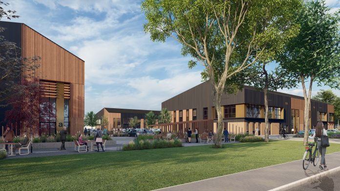 Nebula -190-192 Park Drive, Milton Park 3 The new R&D scheme at Milton Park will feature green spaces and sustainable laminated timber beams, pictured