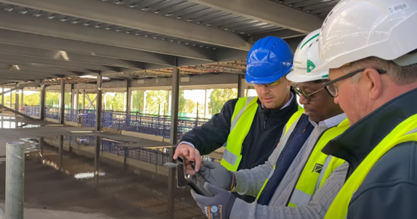 Image of workers onsite at Fitzalan High School Cardiff