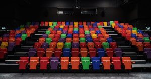 One of two theatres which holds an audience of 180 people to watch the latest showcases