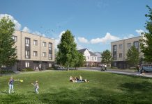 Design image of new net zero affordable housing in hastings, harrow view