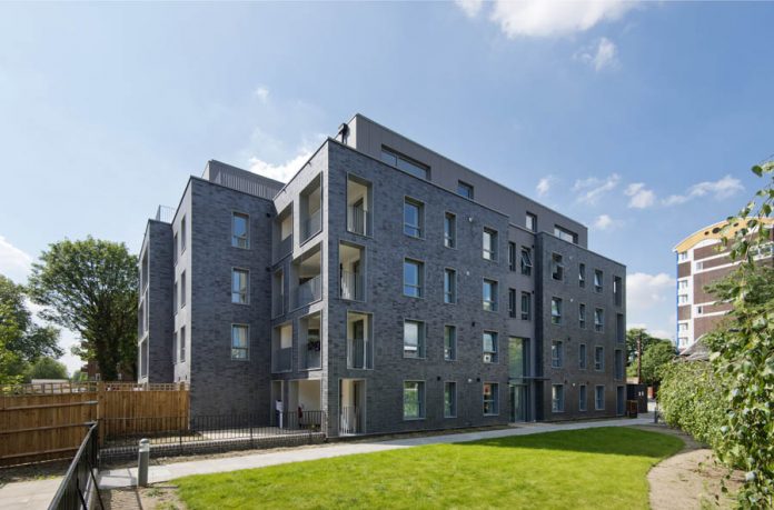sustainable built environment concept. BPTW Architects, Isha Housing, Shakespeare, London, E9