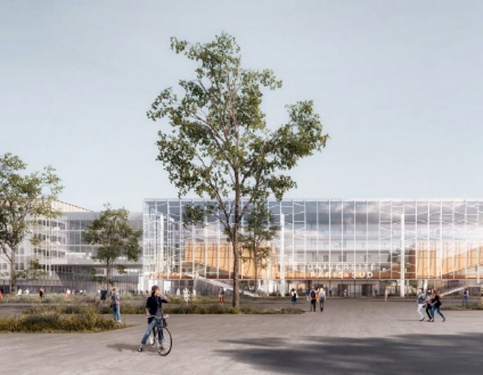 CGI image of a new scientific centre of excellence at the Université Paris-Sud - external shot