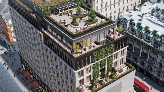 CGI image of the new Moorgate over-station development, grade A offices in London