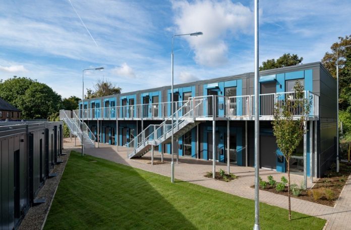 The Hill Group handed over eight Solohaus modular homes for the homeless to Dacorum Borough Council, intended as follow-on accommodation for people in the local area