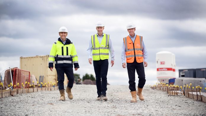 photo of L-R: Paul Breen, managing director of Living Space; Matt Crucefix, director of development (West and South) at Stonewater; Shane Robinson, production director at Living Space