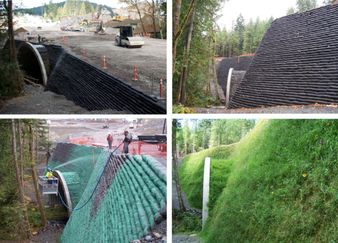 Flex MSE Vegetated Wall System Before During & After