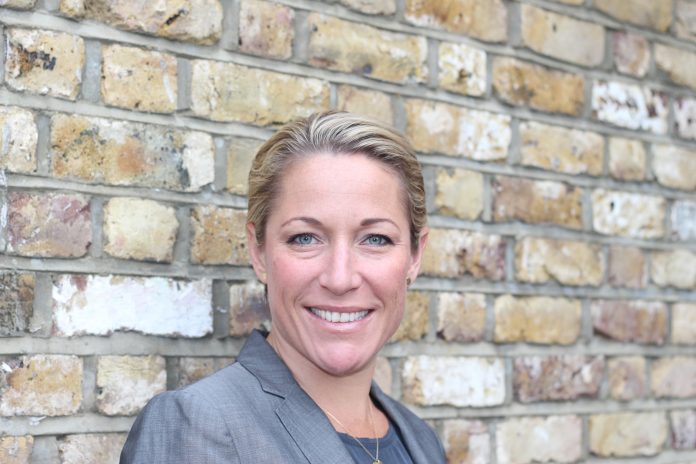 Julie Hirigoyen, pictured, has announced that she will step down as chief executive of UKGBC in the summer of 2023, after eight years in the role