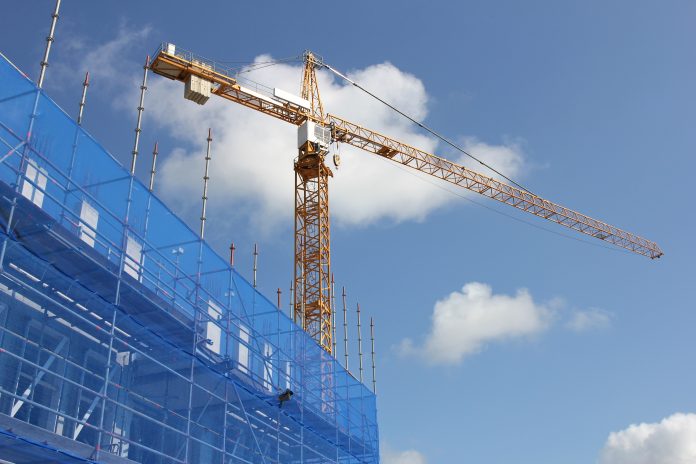 Scaffolding at building currently under construction