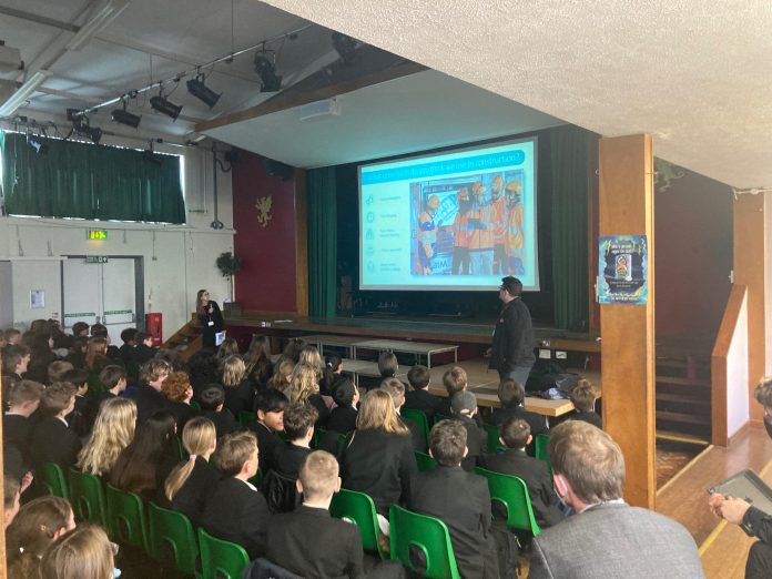 An image of a Girls Believe Academy session at Ralph Allen School, near Bath, part of a wider programme of school activities that have been nominated for a Wales STEM award