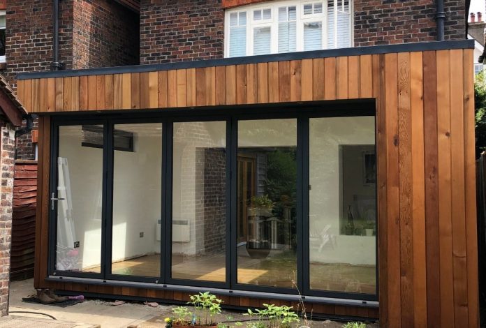 garden room extension - building with sips