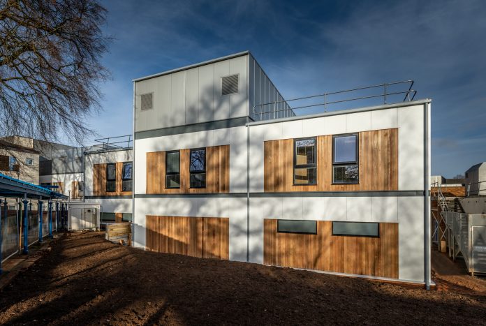 Exterior of NHS hospital constructed using offsite construction