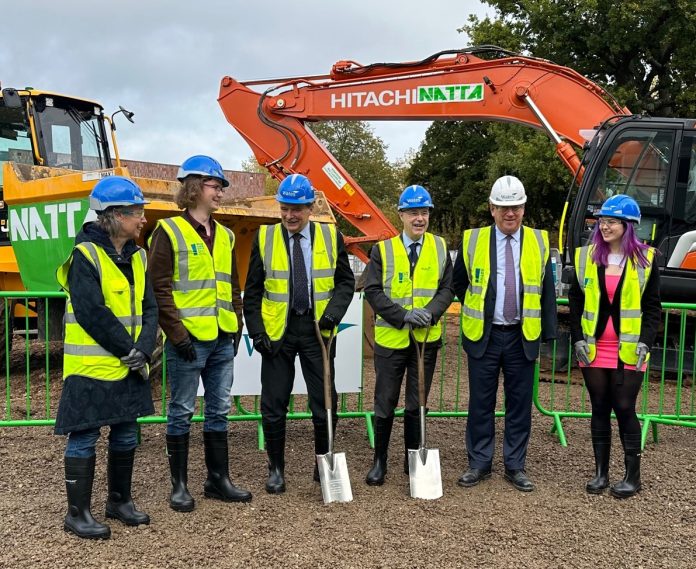 Image of the groundbreaking ceremony at the Jubilee Sports Centre extension as part of the rejuvenation works at the University of Southampton