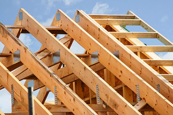 timber frame roof structure - sustainable supply chain construction homebuilding