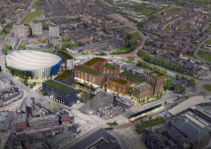 Artist impression of the Etruscan Square development Etruscan Square development scheme backed by Levelling Up fund submits planning application