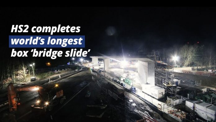 World’s longest box slide delivered by Balfour Beatty VINCI for HS2 in Warwickshire