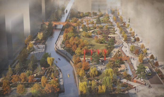 Central Park Aerial Illustrative CGI