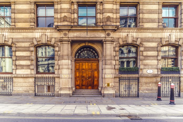 Entrance to the historical building in London Retrofitting the UK's historic buildings