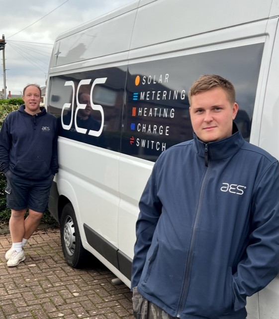 AES team members outside 