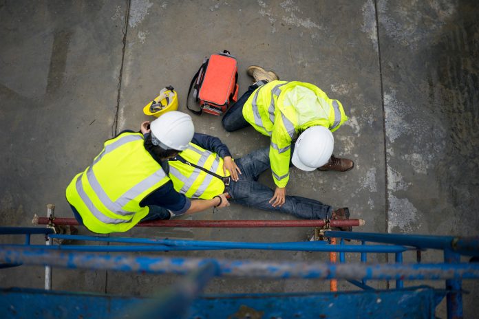 Worker fallen from height - construction safety