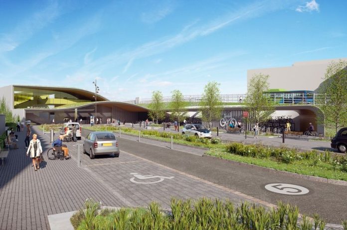 0_ative-visualisation-of-Cambridge-South-station-from-the-east CGI image of Cambridge's new rail station