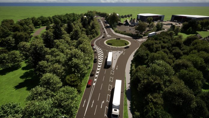 Marsh Lane Roundabout - road improvements in Lincolnshire