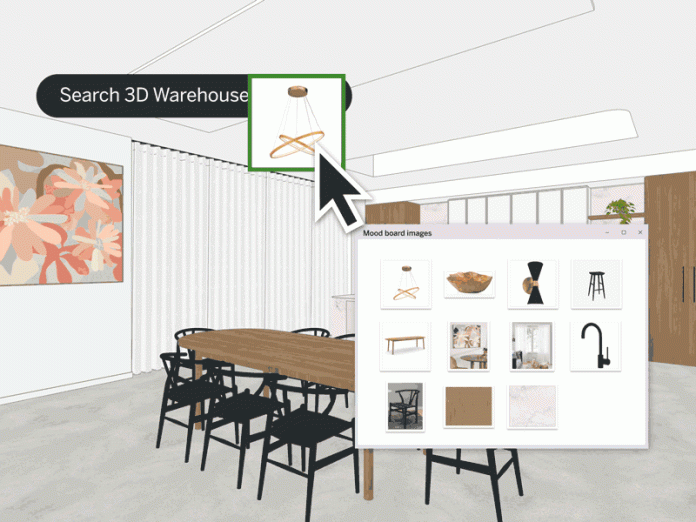 A GIF showing how you can find 3D models faster with Trimble Sketchup 3D Warehouse's new image search 