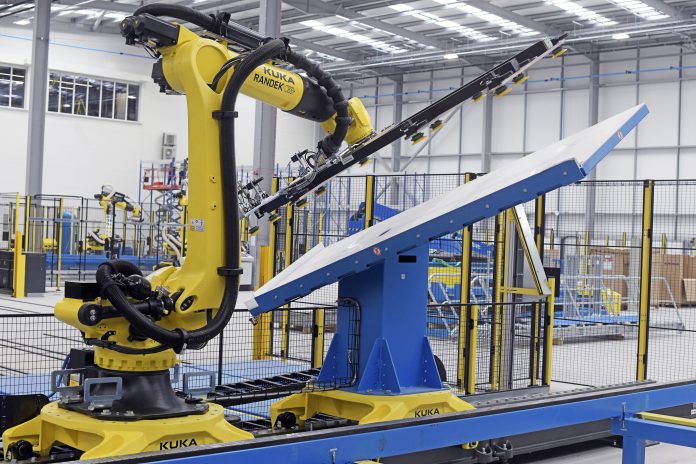 Picture shows the British Offsite modular house-building facility on the outskirts of Braintree, Essex. Part of the Weston Homes building group, representing the new offsite automated construction factory