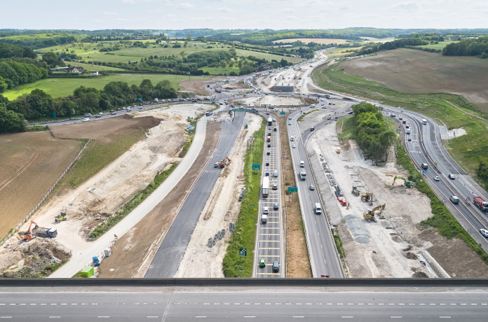 Stockbury Roundabout drone shot Stockbury Roundabout drone shot on M2 junction 5 improvements scheme