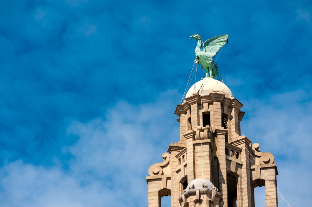 Royal Liver Building, Liverpool, England Close up of a Liver Bird on top of the Royal Liver Building in Liverpool, England, UK, where the project wins are